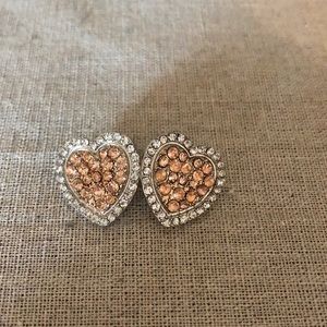 Rhinestone Heart Studs